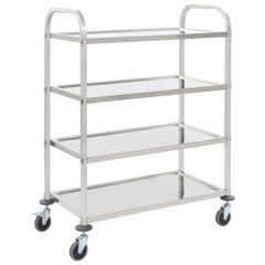 4 Tier Kitchen Trolley 107x55x125 cm Stainless Steel
