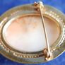 Antique Gold Plated Larger Carved Shell Cameo Brooch Image 9