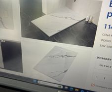 Shower Tray Marble White 120x90
