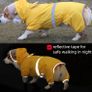 Small Dog Raincoat Waterproof Jacket with Hood & Collar Hole Transparent Brim Image 3