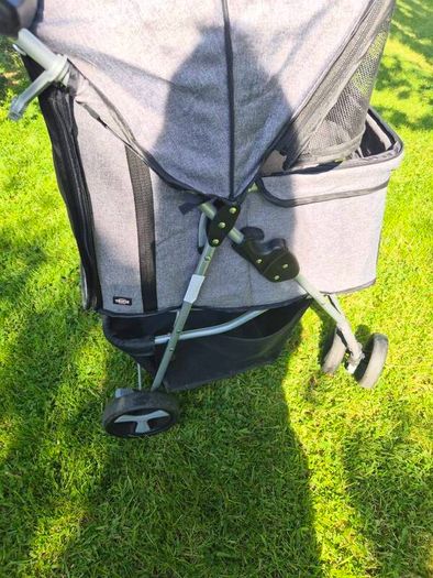 Trixie Grey Dog Buggy Stroller (Quick-Fold, Max 11kg)