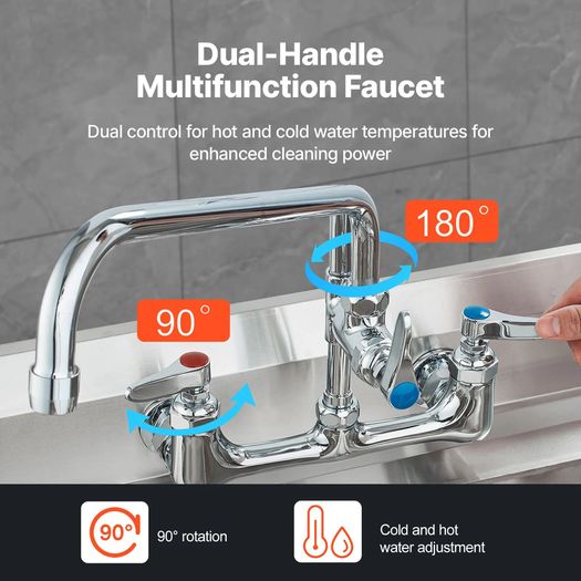 Commercial Faucet with Sprayer Brass 63 cm