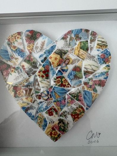 Handmade framed Mosaic Heart