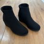 Black Wedge Ankle Boots Size 5 Image 4