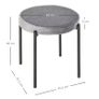 Backless Stackable Dining Stools Velvet-Touch Fabric Upholstered Round Chair with Steel Legs, Set of 4, Grey Image 3