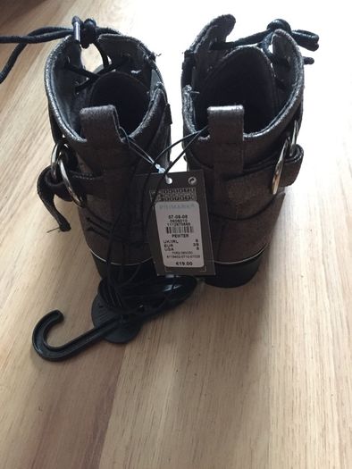 BRAND NEW with tags, Metallic Silver Flat Ankle Boots