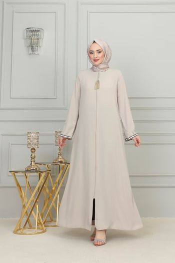 Brand New Women's Abaya Open Cut Long Sleeve Floor-Length Zipper