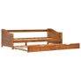 Pull-out Sofa Bed Frame Honey Brown Pinewood 90x200 cm Image 2
