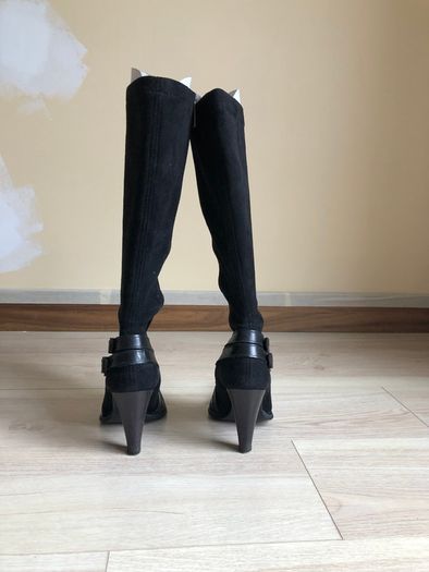 Long heeled suede boots, size 36 EU/4 UK