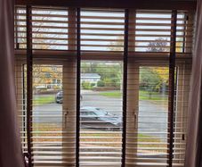 Wooden slatted venetian blinds