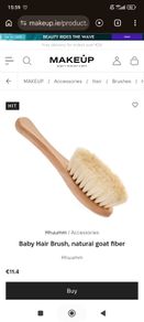 Baby Hair Brush, natural goat fiber