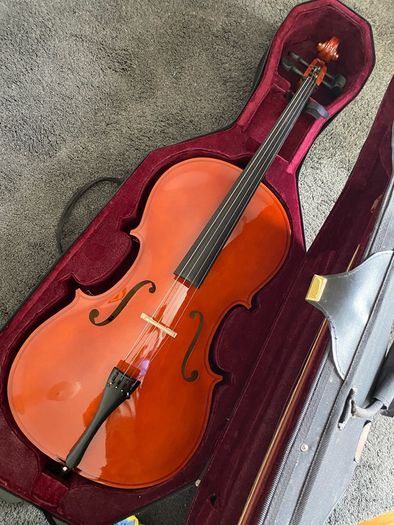 Cello Full 4/4 Size with Soft case + Hiscox Hard case