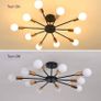 Semi Flush Mount Ceiling Light,10-Light E27 Base Modern Black Chandelier,Industrial Vintage Pendant Ceiling Lamp Fixture for Kitchen Farmhouse Living Room (FREE SHIPPING) Image 4