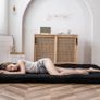 Japanese Floor Futon Mattress, Thicken Tatami Sleeping Pad Foldable Roll Up Dormitory Mat Pad Floor Lounger Pillow Bed (Double,Black) Image 7