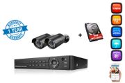 Cctv System, 2 Cameras 3000tvl Hd 1080n + Hdd - 1 Year Warranty