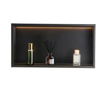 Shower Niche, 33.0 x 63.5 x 10.2 cm Recessed Wall Niche With LED Strip, Heavy-duty Stainless Steel Modern Shampoo Storage Organizer