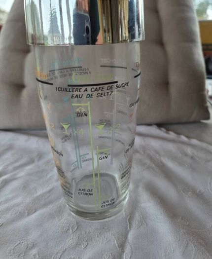 Vintage Arcoroc glass cocktail shaker