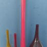 Fabulous Vintage Retro Mid-Century-Modern Art Glass Hand-Blown Very Tall Cased Red Stem Vase with a Clear Glass Four-Lobed Elephant Foot, and Opaque White Interior, circa 1960, Most Likely Murano or Japanese Image 8