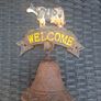 Vintage outdoor garden "WELCOME" cast iron Bell Image 6