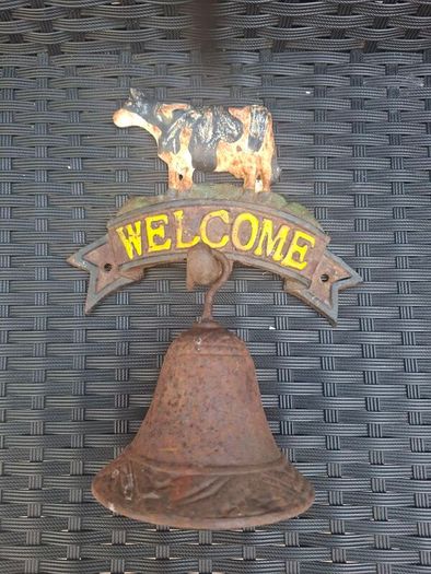 Vintage outdoor garden "WELCOME" cast iron Bell