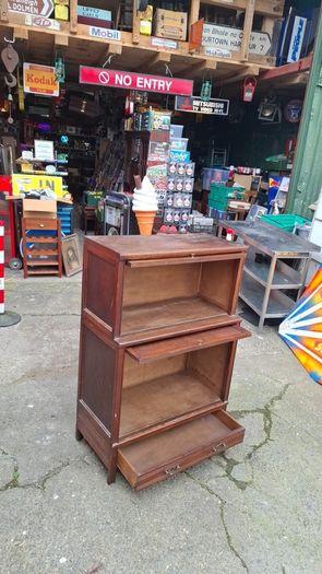 1940's Antique French oak/walnut modular bookcase/display unit..