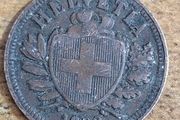 Switzerland, 2 Rappen 1893 Coin - free standard postage