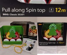 Brio Pull Along wooden Spin Top toy