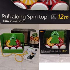 Brio Pull Along wooden Spin Top toy