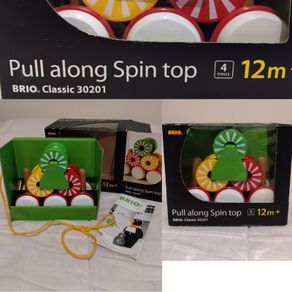 Brio Pull Along wooden Spin Top toy