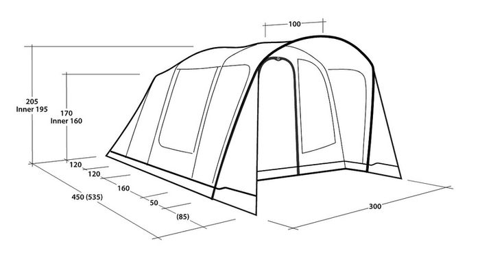 Outwell Sunhill 5 Air Beam Tent New