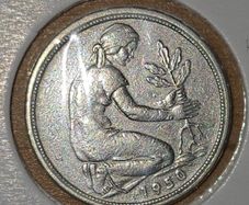 1950 Germany 50 Pfennig (Mint Mark G) - Historical Collectible Coin