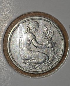 1950 Germany 50 Pfennig (Mint Mark G) - Historical Collectible Coin