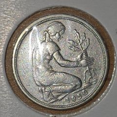 1950 Germany 50 Pfennig (Mint Mark G) - Historical Collectible Coin