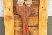 Rustic FORK U woodart wall sign