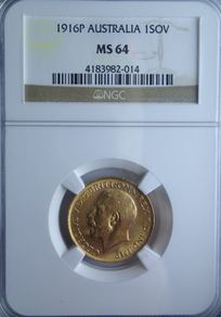 Scarce 1916 (P) Gold Sovereign Coin Top Pop