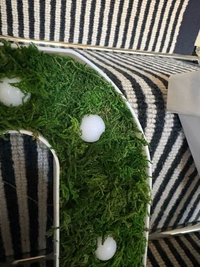 New bespoke 21.5cm high pre lit JOY sign with faux moss