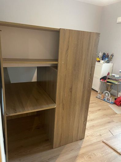 Bunk bed with desk and double cupboard