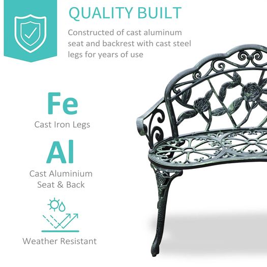 Garden Bench Cast Aluminium (LIMITED STOCK)