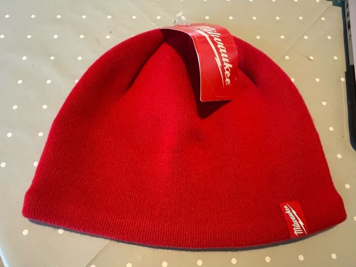 Genuine Milwaukee red hat. Beanie.