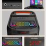 Machine for Adults with 2 Wireless Microphones, Portable Bluetooth Speaker PA System with Dicso Lights for Big Pary, Stage Subwoofers, Outdoor, for Family, Music Lover Image 4