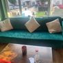 Emerald green velvet sofa Image 3