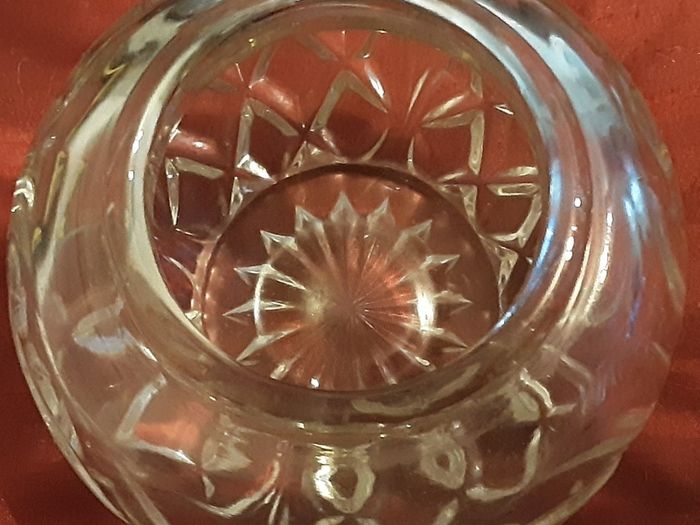 cut glass sugar bowl with lidded tong's