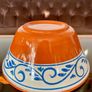 Hand Painted Large Terra Cotta Blue and White Bowl for Salad Pasta Fruits Image 5