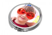 Personalised Round Shaped Compact Mirror