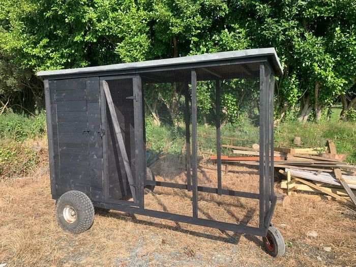 Handmade wooden dog/hen run