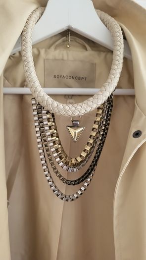SOYA CONCEPT single breasted trench coat Sz L (Fit 14-16UK) - Rrp 99 (New)