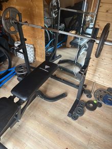 Weight Rack, Bench, Bar