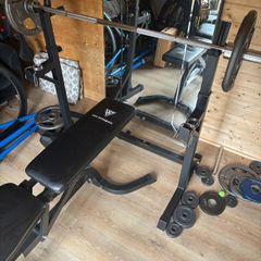Weight Rack, Bench, Bar