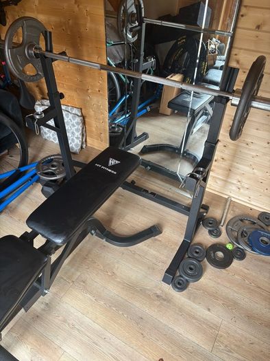 Weight Rack, Bench, Bar