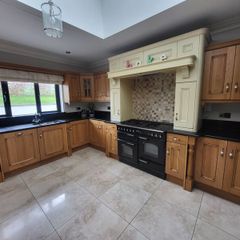 solid oak kitchen, Island with granite top & Dresser.  Dresser can be sold separately